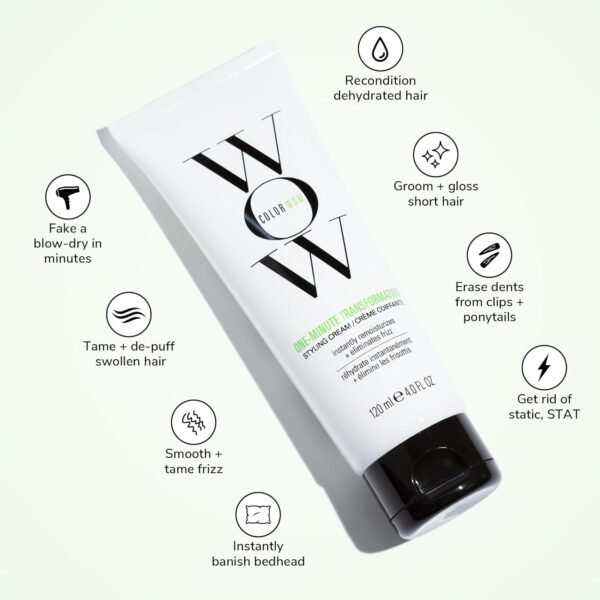 71ei7G3hdTL._SL1500_.jpg COLOR WOW One Minute Transformation – Instant frizz fix| Nourishing styling cream smooths, tames + defrizzes on the spot| Avocado oil + Omega 3’s hydrate, repair for silkier, smoother texture