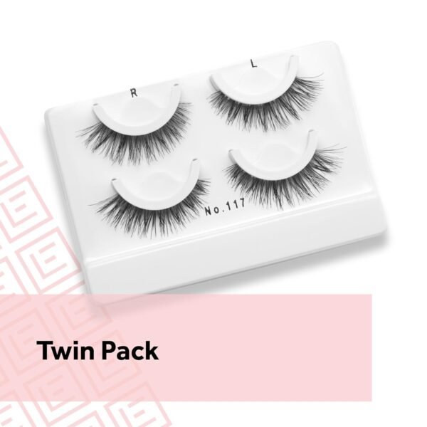 Eylure Pre-Glued Wispy Light Texture Eyelashes, No.117, Twin Pack