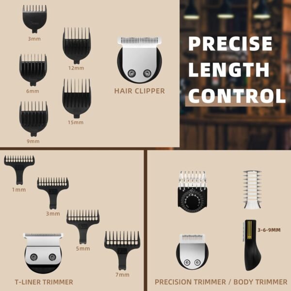 Ufree Beard Trimmer for Men, Electric Razor Shavers, Cordless Hair Clippers, Shaving Kit for Mustache, Body, Nose, Ear and Face,7 in 1 Beard Grooming Kit, Birthday Gifts for Men Father Dad