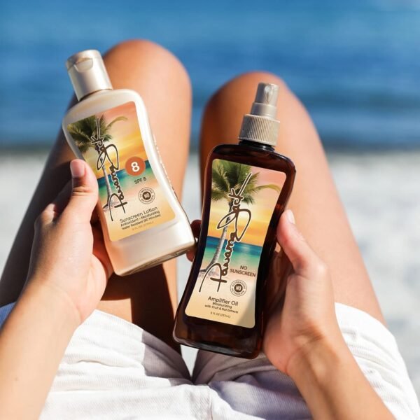 Panama Jack Amplifier Suntan Oil - Contains No Sunscreen Protection (0 SPF), Light Formula with Exotic Oils, Fruit and Nut Extracts, Tropical Fragrance, 8 FL OZ