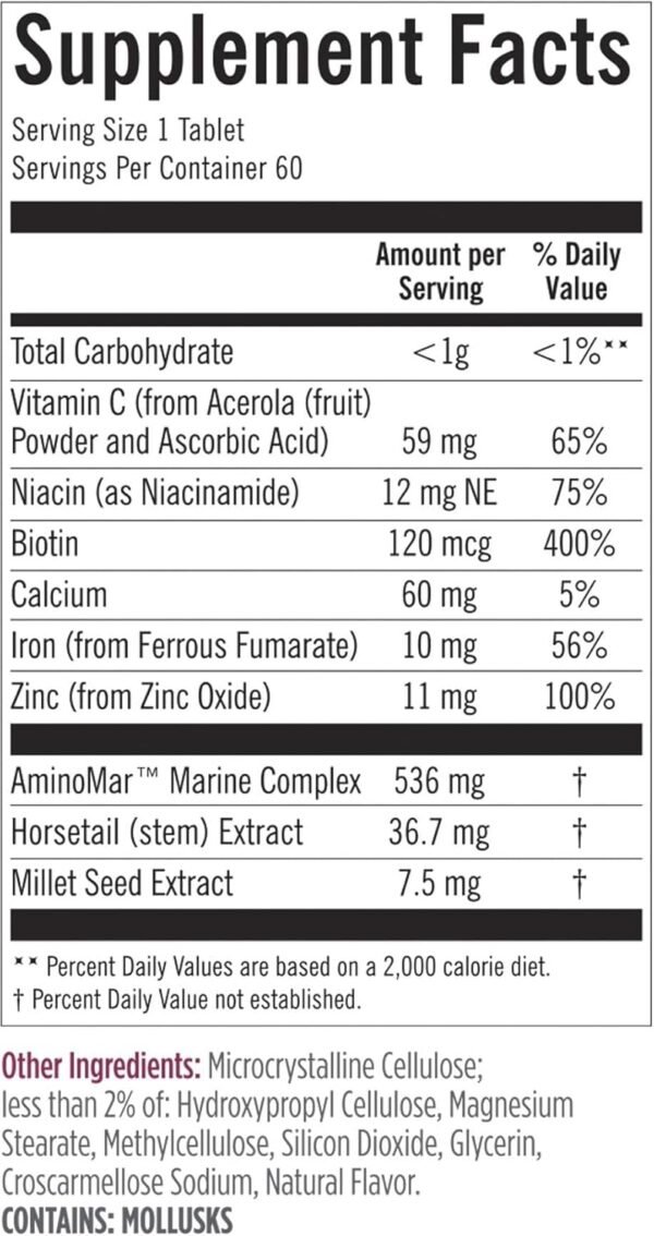 Viviscal Hair Growth Supplements For Women For Thicker, Fuller Hair, Nourishes Thinning & Loss, With Proprietary Collagen Complex, 60 Tablets, 1 Month Supply