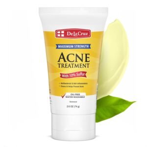 71fp3x5KByL._SL1500_.jpg De La Cruz Sulfur Ointment - Cystic Acne Treatment for Face and Body - Daily 10 Min Spot Treatment Mask - Safe and Effective Game Changing Hormonal Acne Treatment that Clears Up Pimples - 2.6 OZ Tube