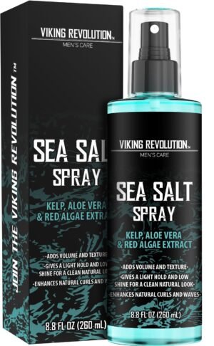 71g609S2HfL._SL1496_.jpg Viking Revolution Sea Salt Spray for Hair Men - Hair Texturizing Spray with Kelp, Aloe Vera and Red Algae Extract - Surf Spray to Add Volume and Texture Sea Salt Spray for Men Beach Hair Spray - 8.8oz