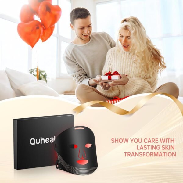 Red Light Therapy for Face, 3 Modes Portable Led Face Mask Light Therapy with Remote, Near-lnfrared 850 Red Light Therapy Mask with Timing Function