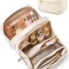 71gT-Ul7btL._AC_SL1500_.jpg BAGSMART Travel Makeup Bag, Make Up Bag with Multiple Compartments for Organizer, Durable & Compact Cosmetic Organizer for Women for Travel Accessories (Beige)