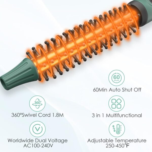 71gTkyELWNL._SL1500_.jpg Mini Thermal Round Brush, 0.35 Inch Barrel Volume Heat Styling Brush for Men and Women Short Thin Curly Straight Hair, Heated Curling Iron,12 Temperature Setting (0.95 Inch with Bristles)