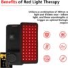 Rechargeable 60-Beads Red Light Therapy LED Pad, 5.5 X 11.8 Inch, Wearable 850nm & 660nm Infrared Belt for Neck Knee Body with Built-in 1500mAh Battery & Auto Timer