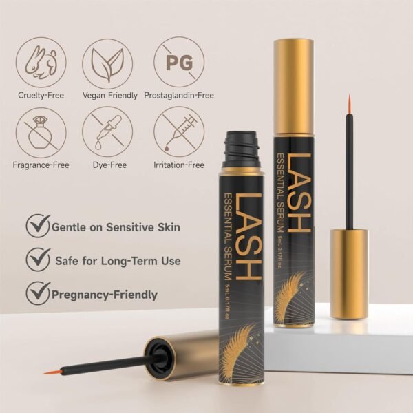 71glkai2haL._SL1500_.jpg Nourishing Lash & Brow Serum – Enhances the Look of Fuller, Longer Eyelashes and Eyebrows – Gentle Formula for Sensitive Eyes – Vegan & Cruelty-Free – 0.17 fl oz (Pack of 2)