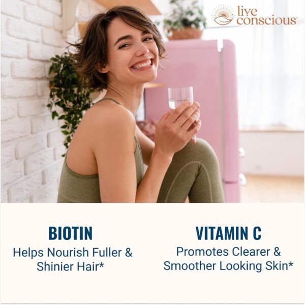 71gxLs-TZVL._AC_SL1500_.jpg Live Conscious Beyond Collagen Multi Collagen Capsules - Types I, II, III, V & X - Hydrolyzed Blend with Biotin & Vitamin C for Hair, Skin, Nails 90 Capsules