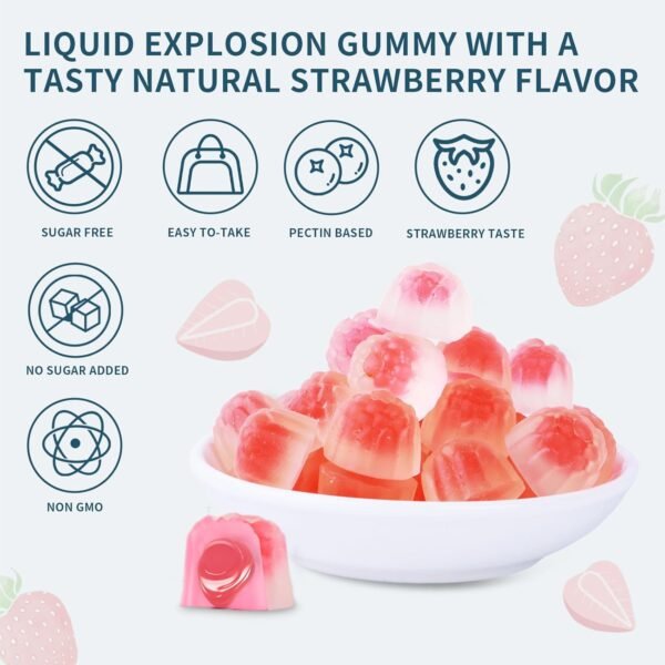 Collagen Peptides Gummies for Women Men Sugar-Free, Multi Collagen Peptides Hydrolyzed Protein Type I, II, III, V, X with Biotin Vitamin C A E D3 B6 B12 for Skin Hair Nails, Bone