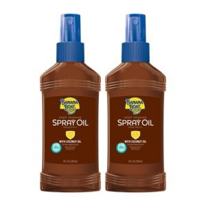 Banana Boat Deep Tanning Oil Spray SPF 4 | Dark Tanning Oil with SPF 4 Sunscreen, Water Resistant, 8oz each Twin Pack