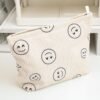 Cosmetic bag Makeup bag Preppy Cute Corduroy Toiletry bag for women travel essentials (Full beige)