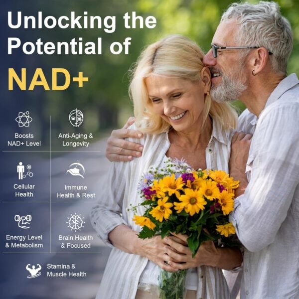 NAD Supplement for Women Men with nicotinamide riboside resveratrol,Quercetin, Betaine Boost NAD+ Levels NAD Plus Supplement for Anti Aging, Energy, Immune, Focus 120 Capsules
