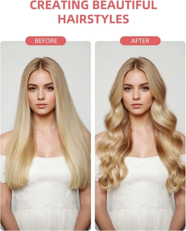 Thermal Brush, Avvnee 1.26 Inch Curling Iron for Long Dry Hair, 110-220V Heated Round Brush with 10 Temp Settings, 30s Fast Heat for Curling & Volumizing & Straightener, Anti-Scald Nylon Bristles