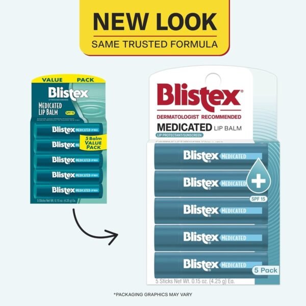 71hyEIadE0L._SL1500_.jpg Blistex Medicated Lip Balm, 0.15 Ounce, Prevent Dryness & Chapping, SPF 15 Sun Protection, Seals in Moisture, Hydrating Lip Balm, Easy Glide Formula for Full Coverage, 1 Pack
