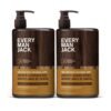 Every Man Jack Mens Amber + Sandalwood Hand & Body Lotion for All Skin Types - Dermatologist Tested & Hypoallergenic - Nourish Skin with Lightweight Fast Absorbing Lotion - 13.5oz 2 Bottles