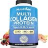 71iQOin760L._AC_SL1500_.jpg Nutrivein Premium Multi Collagen Pills 2250 mg - 180 Easy-to-Swallow Collagen Capsules: Type I, II, III, V, X Hydrolyzed Protein Peptides for Women and Men - Aging, Joints, Hair, Skin, Bones, & Nails