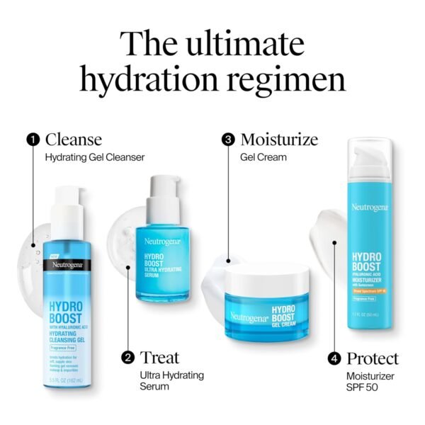 Neutrogena Hydro Boost Skincare Set, Hydro Boost Fragrance Free Gel Cream Face Moisturizer, 1.7 fl oz, & Trial Size Hydro Boost Fragrance Free Hydrating Gel Facial Cleanser, 0.5 fl oz