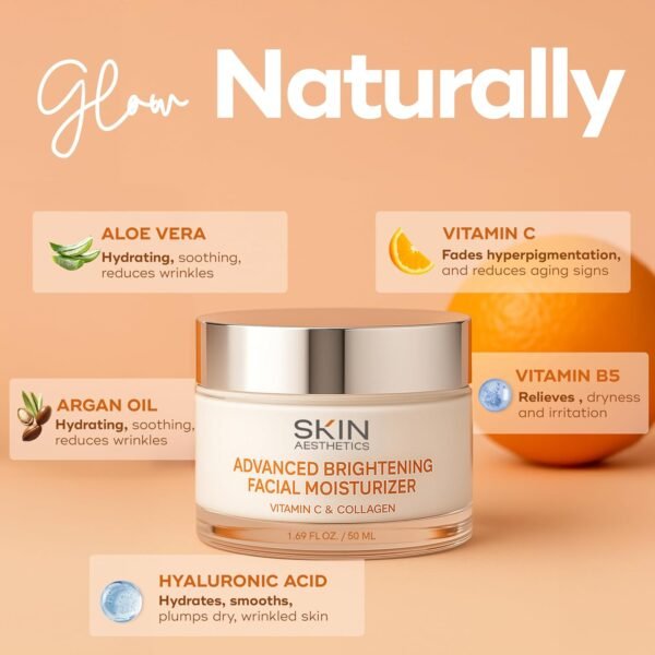 Vitamin C & Collagen Face Moisturizer - Anti-Aging, Hydrating, Fine Lines & Wrinkles, Brightening - Dermatologist Tested Korean Skincare - Clean Beauty, Cruelty-Free - 1.69 oz