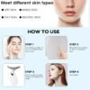 Red Light Therapy for Face, 7 Color LED Facial Light Therapy Wand for Skin Care at Home Blue Light Therapy Face Massager Tool for Neck (White)