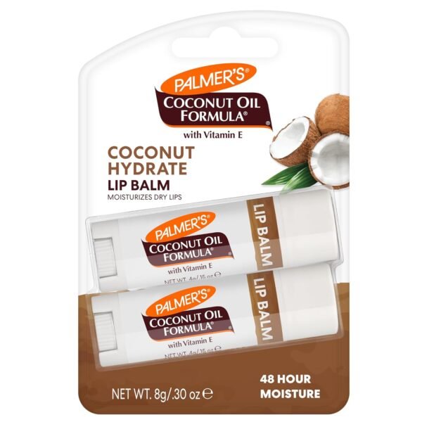 71ioaGeAyHL._SL1500_.jpg Palmer's Coconut Oil Formula Lip Balm Duo, All-Day Moisturization, Hydrates Dry, Cracked Lips (Pack of 2)