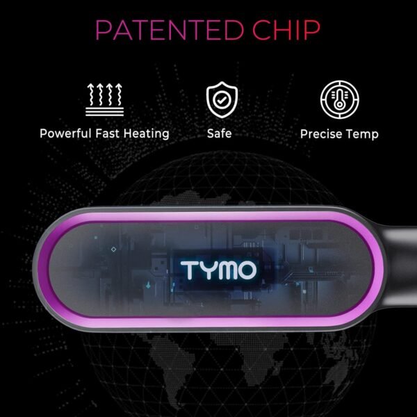 71isDYyyBvL._SL1500_.jpg Hair Straightener Brush, TYMO Ring Hair Straightener Comb Straightening Brush for Women with 5 Temps 20s Fast Heating & Dual Voltage, Black