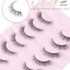 Onlyall Natural Lashes Wispy Lashes Natural Look False Eyelashes Natural Flared Eyelashes False Eye Lashes Soft Fluffy Lashes 7 Pairs D1 Natural (6-13MM)
