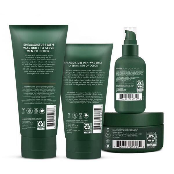 SheaMoisture Beard-Care Kit for Men, Includes Wash, Balm, Oil, Conditioner, Natural Shea Butter & Maracuja Oil, Great Gift