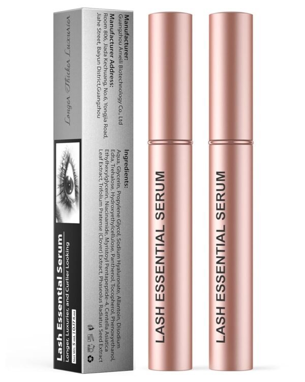 Natural Cosmetic Eyelash Serum for Longer, Thicker Lashes & Brows, Boost Lash Serum Vegan & Cruelty-Free - Niacinamide, Centella Asiatica Leaf Extract (10 mL Pink)