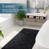 OLANLY Memory Foam Bath Mat Rug 24x16, Ultra Soft and Absorbent Bathroom Rugs, Non-Slip, Comfortable, Machine Washable Bath Carpet for Bathroom Floor, Tub, Shower and Home Decor Accessories, Black