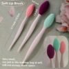 3 Pcs Lip Scrub Brush,Lip Scrubber Exfoliator,Double-Sided Silicone Lip Brush Tool for Men Women Lip Lightening, Lip Exfoliator Scrubber Tool for Dark Lips