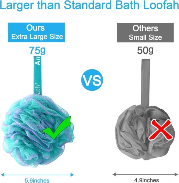 71jaClJIfNL._AC_SL1500_.jpg AmazerBath Loofah Sponge 75g/Piece, Exfoliating Bath Sponge Body Scrubber - Loofa Set of 4 Flower Color (Large, Green-Purple)