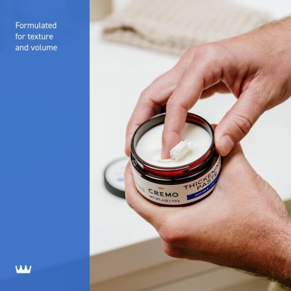 Cremo Mens Hair Paste - Premium Barber Grade Thickening Paste with High Hold and Low Shine, 4 Oz