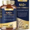 NAD Supplement for Women Men with nicotinamide riboside resveratrol,Quercetin, Betaine Boost NAD+ Levels NAD Plus Supplement for Anti Aging, Energy, Immune, Focus 120 Capsules