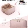 71js-N8WhUL._AC_SL1500_.jpg BAGSMART Makeup Bag, Travel Cosmetic Bags Water-resistent Makeup Case for Women Portable Pouch Open Flat Make Up Organizer for Toiletries, Brushes, Pink