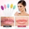 5 Pcs Lip Scrub Brush,Lip Scrubber Exfoliator,Double-Sided Silicone Lip Brush Tool for Men Women Lip Lightening, Lip Exfoliator Scrubber Tool for Dark Lips