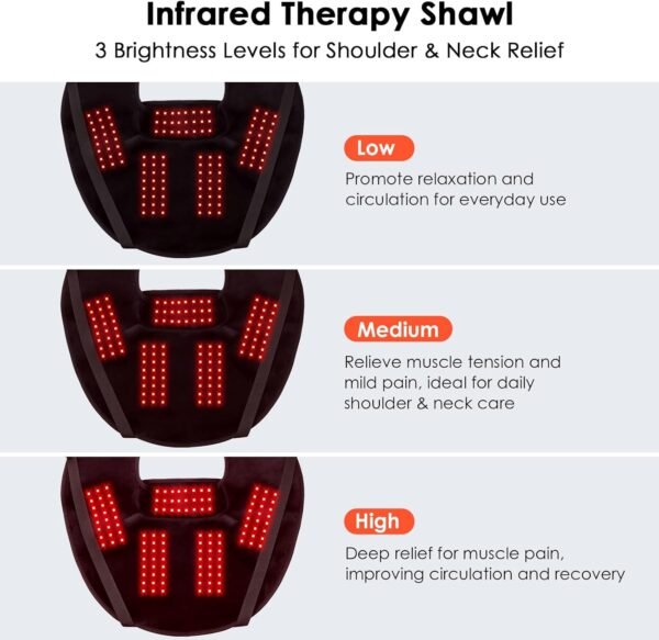 Red Light Therapy Neck Shoulder,Rechargeable Infrared Light Therapy Device for Body with Massage and Timer,Wearable 660nm&850nm Red Light Therapy Wrap Pads for Body at Home