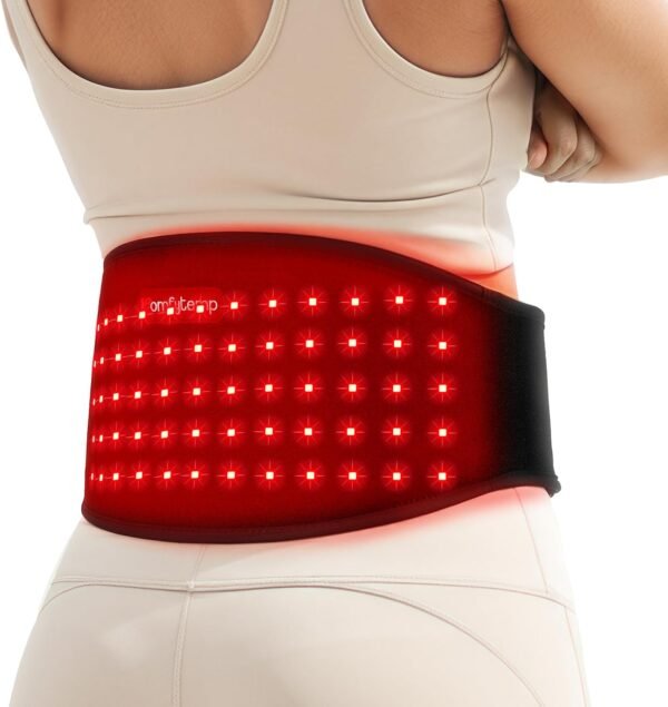 Comfytemp 5000mAh Portable Red Light Therapy Belt for Body, FSA HSA Eligible Near Infrared Light Therapy Wrap, 13W Flexible Light Wrap for Waist Belly Lower Back Joint Muscle Pain Relief, 50''x7''