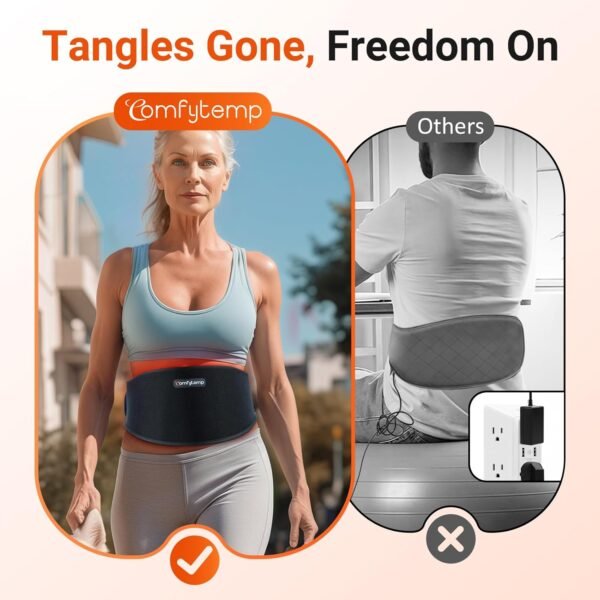 Comfytemp 5000mAh Portable Red Light Therapy Belt for Body, FSA HSA Eligible Near Infrared Light Therapy Wrap, 13W Flexible Light Wrap for Waist Belly Lower Back Joint Muscle Pain Relief, 50''x7''