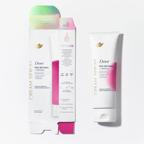 Dove Body Cream Serum Pro-Retinol + Firming for Elasticity and Firmness,with Collagen Peptides, Niacinamide and Antioxidants Lotion, 8 oz