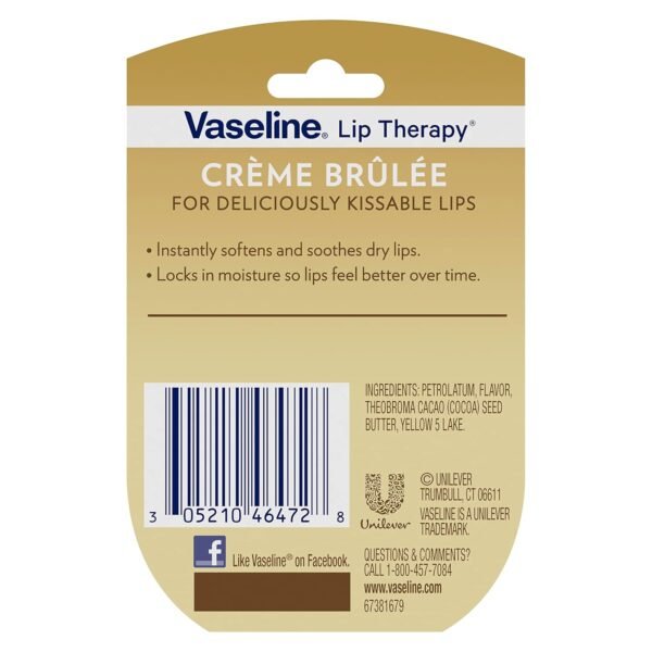 71kWeDk7lDL._SL1500_.jpg Vaseline Lip Therapy Variety 3-Pack – Crème Brûlée, Rosy Lips, Cocoa Butter Mini Lip Balms for Soft, Glowing, and Deliciously Kissable Lips, 0.25 Oz Ea