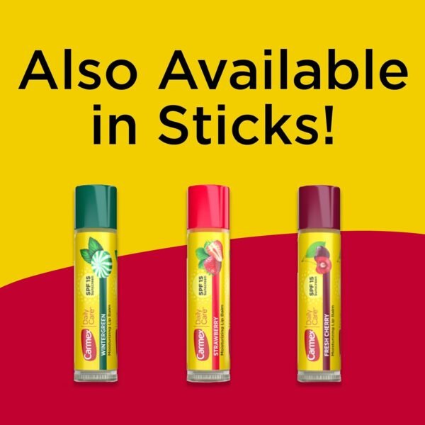 71kX7BmMVjL._SL1500_.jpg Carmex Daily Care Moisturizing Lip Balm Pack, Lip Balm With Sunscreen in Fresh Cherry, Strawberry and Wintergreen -0.35 Ounce (Pack of 3)