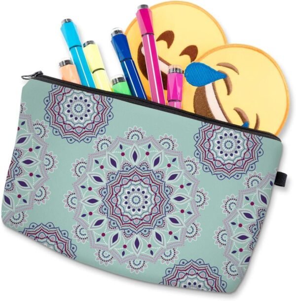 Deanfun Cosmetic Bag for Women, Mandala Flowers Waterproof Makeup Bags Roomy Toiletry Pouch Travel Accessories Gifts (51456)