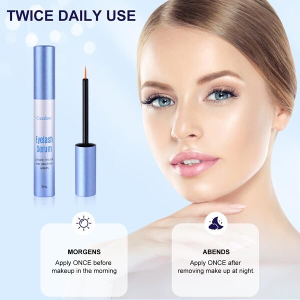 Advanced Eyelash Serum for Thicker, Longer & Longer Looking Eyelashes and Eyebrows, Vegan & Cruelty-Free - Stronger, Thicker Lash Enhancing Serum. (3mL)