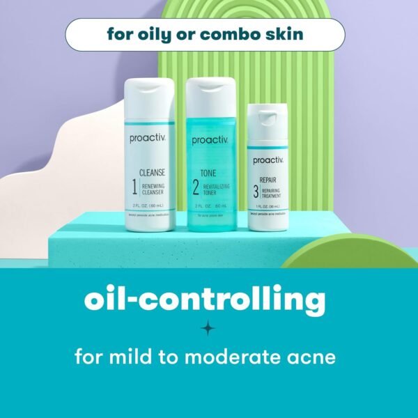 71kf3DNSwDL._SL1500_.jpg Proactiv 3 Step Acne Treatment - Benzoyl Peroxide Face Wash, Repairing Acne Spot Treatment for Face and Body, Exfoliating Toner - 30 Day Complete Acne Skin Care Kit