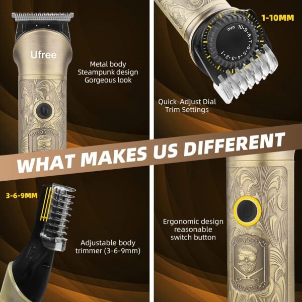 Ufree Beard Trimmer for Men, Electric Razor Shavers, Cordless Hair Clippers, Shaving Kit for Mustache, Body, Nose, Ear and Face,7 in 1 Beard Grooming Kit, Birthday Gifts for Men Father Dad