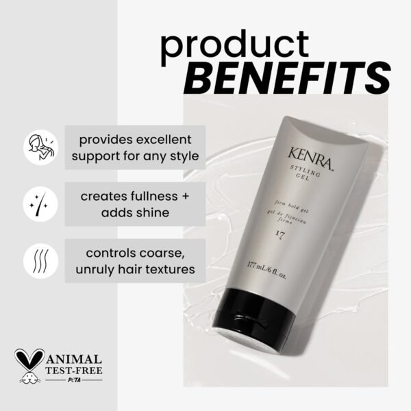 71l-TwLDmVL._SL1500_.jpg Kenra Styling Gel 17 | High Hold Gel | Creates Fullness & Adds Shine | Controls Coarse, Unruly Hair Textures | Alcohol-Free, Non-Drying, & Non-Flaking | Medium To Coarse Hair