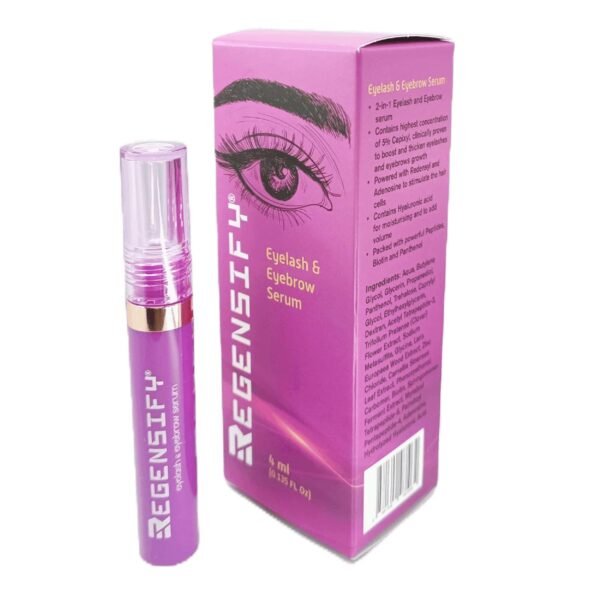 REGENSIFY Eyelash and Eyebrow Growth Serum 4 ml (0.135 FL Oz) [Capixyl 5%, Redensyl, Adenosine, Biotin, Panthenol, Hyaluronic Acid, Peptides] - Promotes voluminous Lashes and Brows