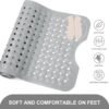 Bath Tub and Shower Mats, Non Slip 40 x 16 Inch Extra Large Bathtub Mat, Machine Washable Bathmat with Drain Holes, Suction Cups for Bathroom Floor, Gray