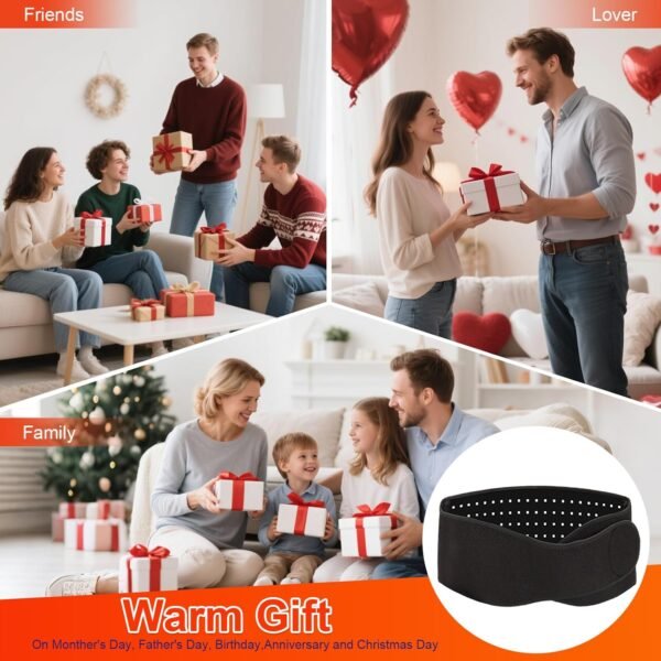 Red Light Therapy Wrap for Body, 660nm&850nm Infrared Red Light Therapy Belt with Vibration & Pulse, Massage Heating Pad Device for Back Shoulder Waist Muscle Pain Relief at Home